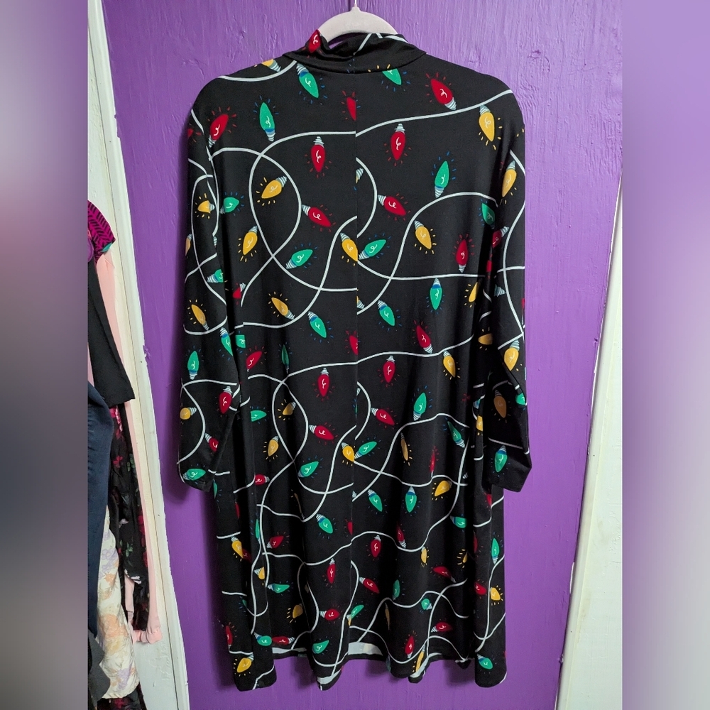 Celebrate Together String Lights Collared Long Sleeve Midi Dress XXL 18 20 - Picture 4 of 4